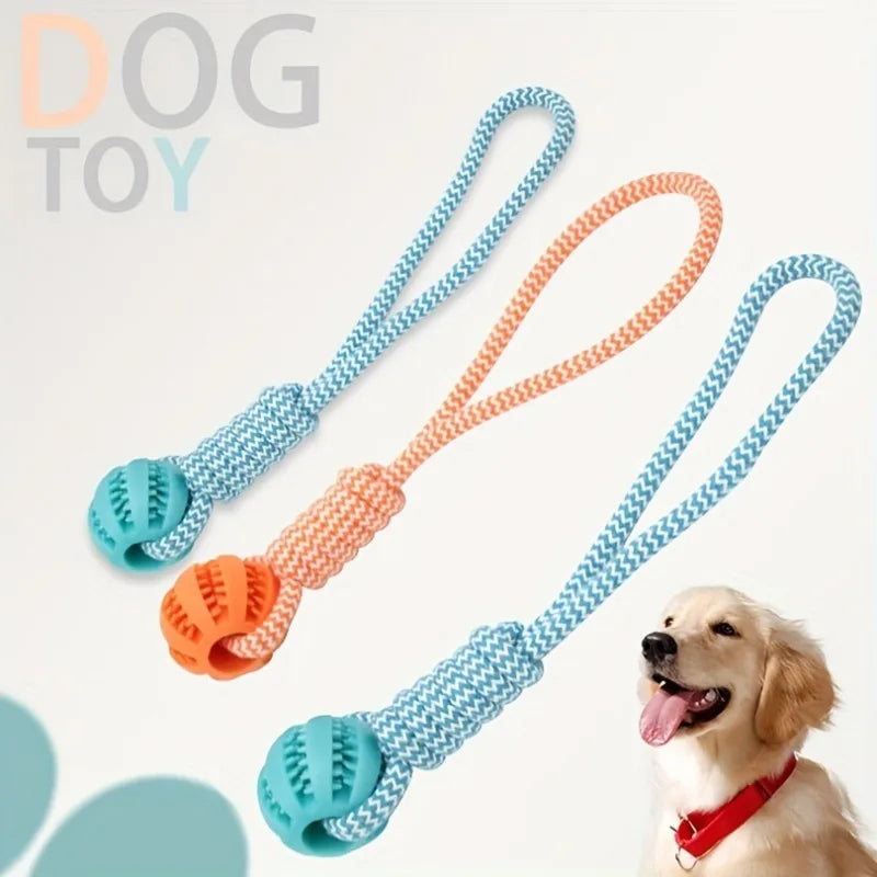 Interactive Dog Toy Tug Rope, Treat Dispenser Ball,