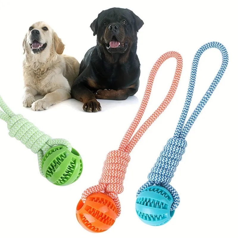 Interactive Dog Toy Tug Rope, Treat Dispenser Ball,