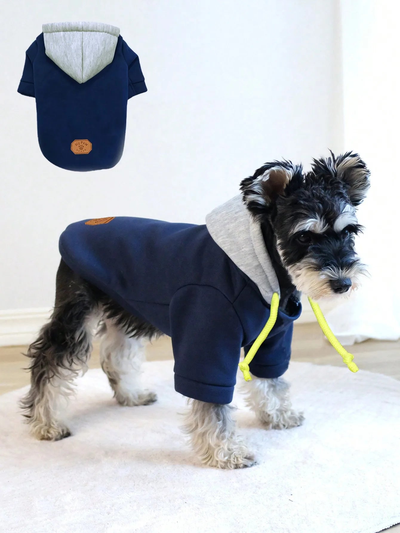 Navy Blue Hooded Dog Sweatshirt  for Small Medium Dogs
