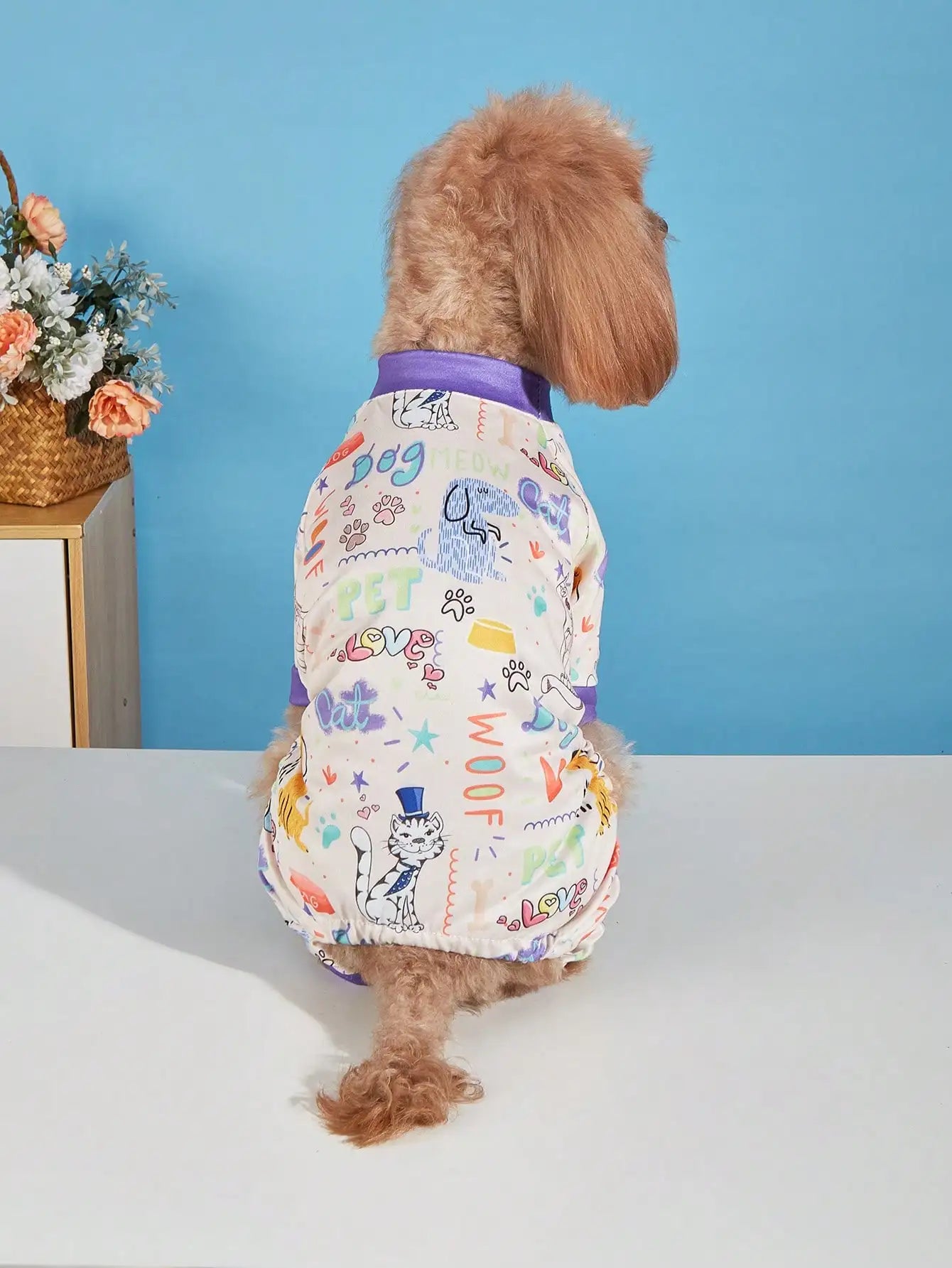 Soft Stretchy 4-Legged Sleepwear for Small to Medium Dogs