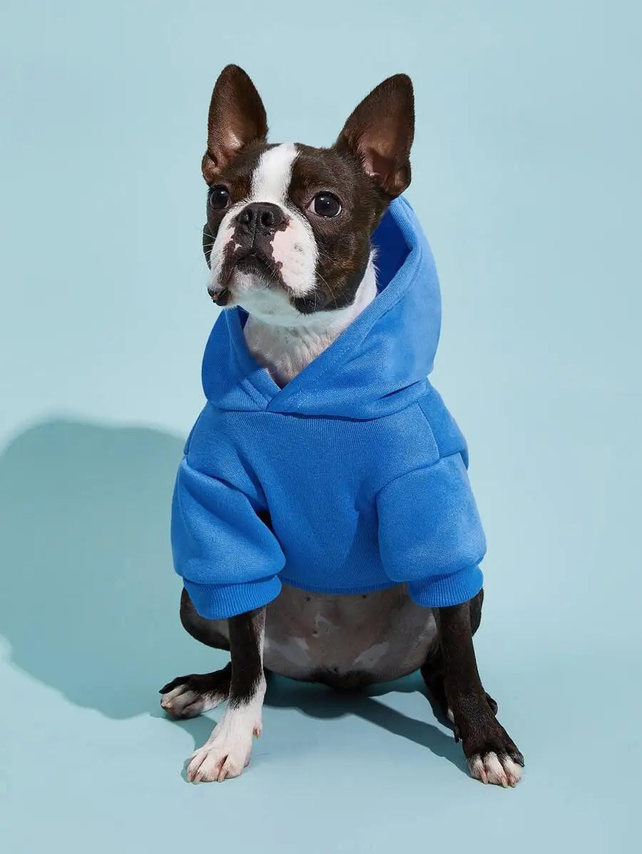 Orange Hooded Pet Sweatshirt with Thermal Lining for Dogs