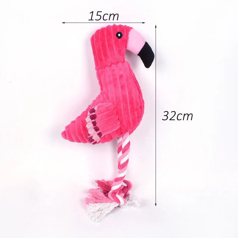 Plush Flamingo Pet Squeaky Toys for Small Dogs