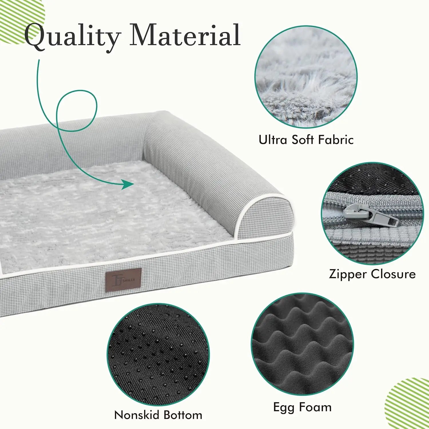 Waterproof Orthopedic Dog Bed with Removable Cover,
