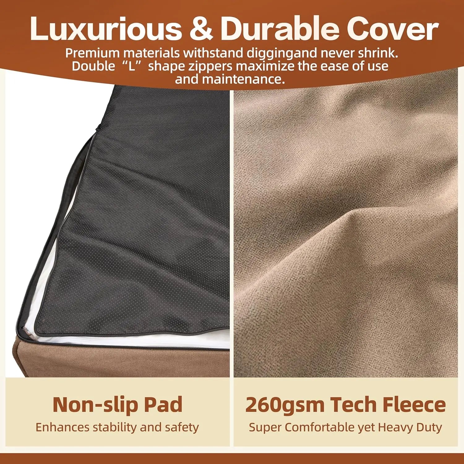 7" Thick Orthopedic Pet Couch with Water-Resistant Liner & Washable Cover