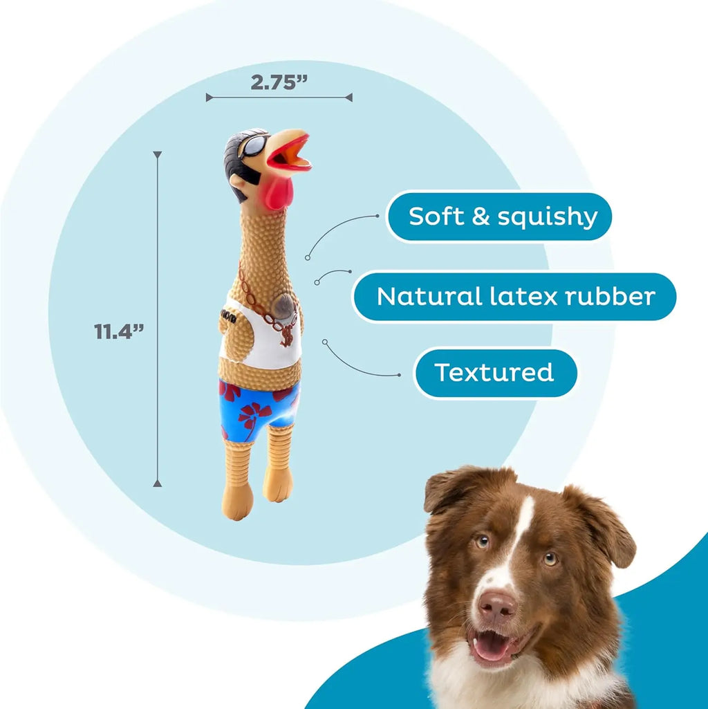 Squeaky Rubber Chicken Dog Toy, Funny Interactive Holiday Gift