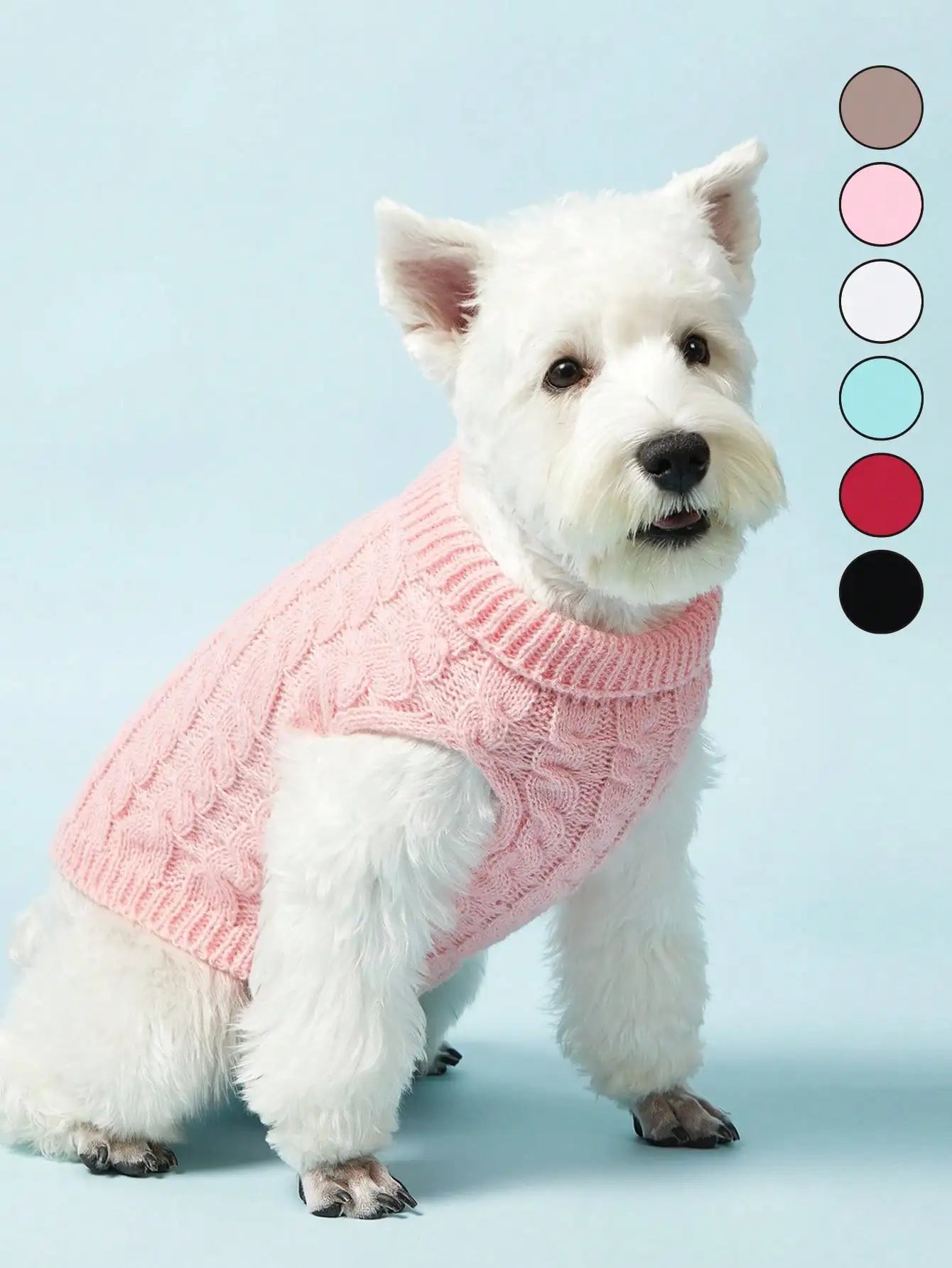 Cable Knit Pet Sweater for Small to Medium Dogs