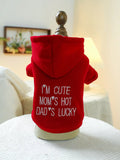 Red Hooded Pet Sweatshirt for Small Dogs