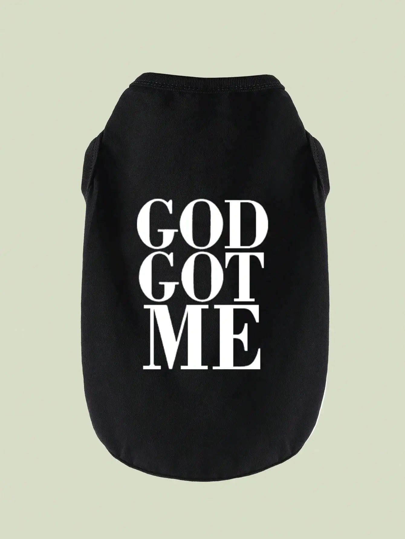 Black Dog Tank Top with Bold 'GOD GOT ME'  Print