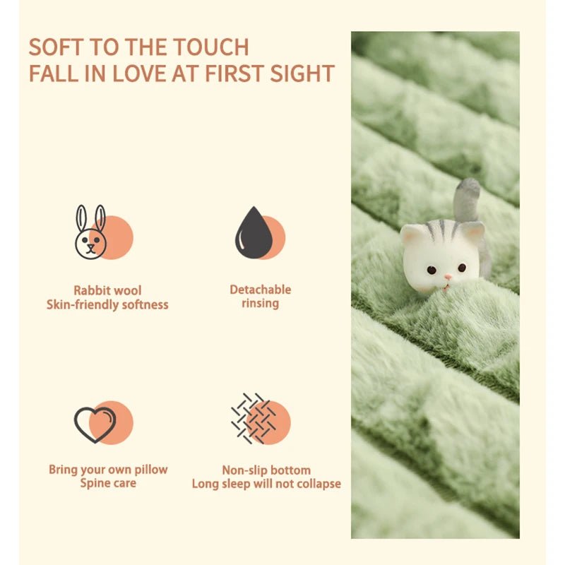 Warm Washable Dog/Cat Mat Deep Sleep Fluff Bed