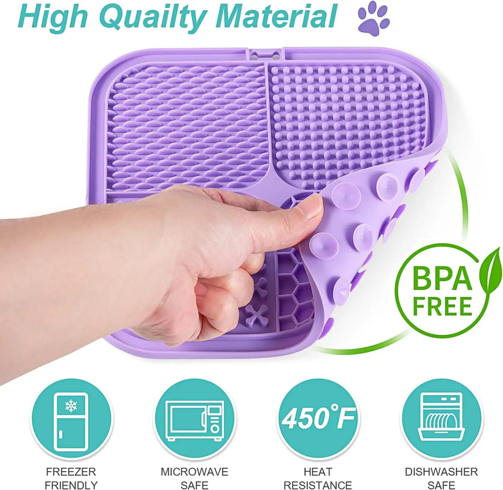 2-Pack Suction Cup Lick Mat for Dogs & Cats