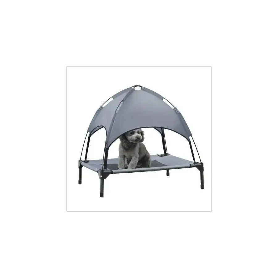 Outdoor Raised Dog Cot Bed with Removable Shade Tent