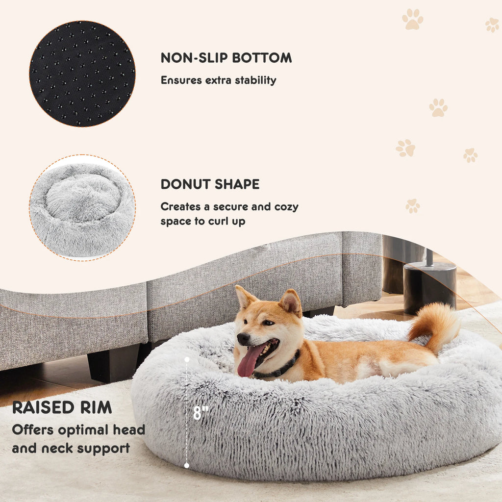 Washable Large Pet Bed Anti-Slip Fluffy Dog Bed For Home