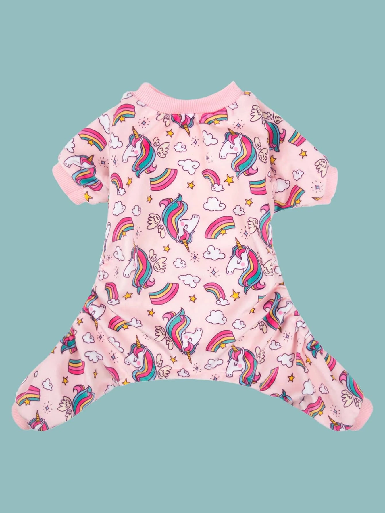 Space-Themed Dog Pajamas with Rocket & Planet Print,