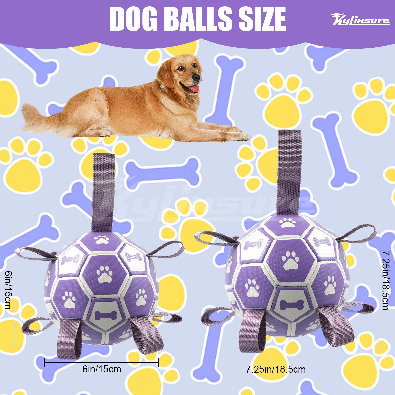 Dog Toys Soccer Ball with Straps,