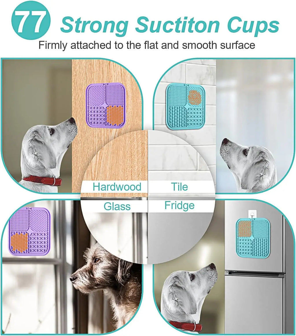 2-Pack Suction Cup Lick Mat for Dogs & Cats