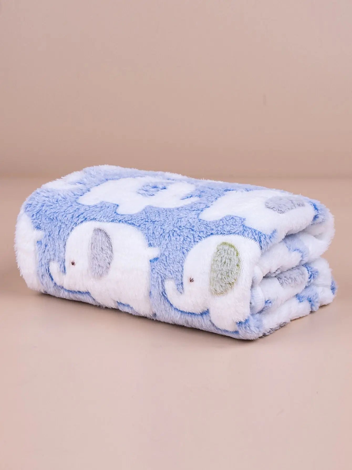 Soft Coral Fleece Blanket with  Animal Print