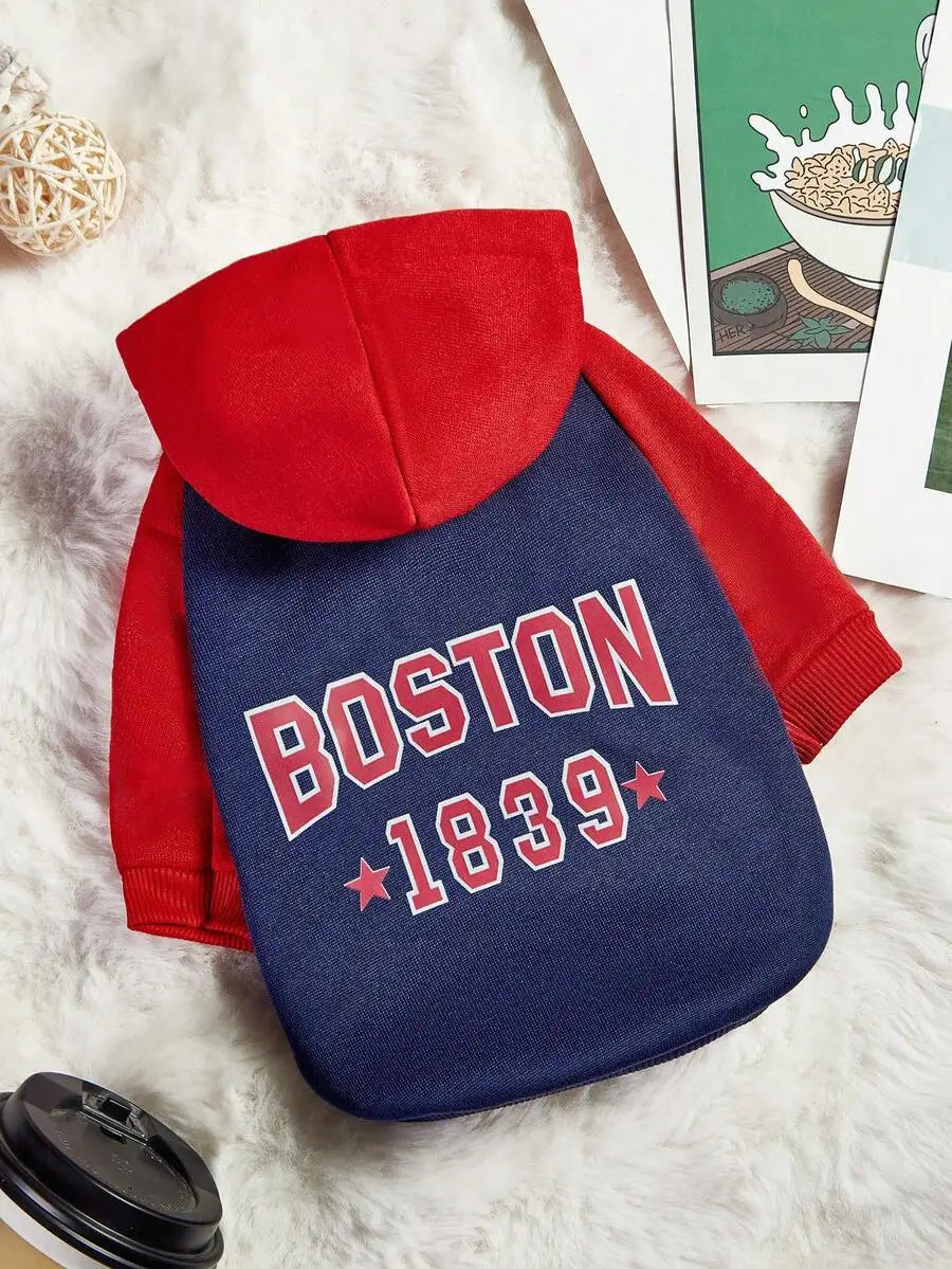 Pet Hoodie Sweatshirt with Vintage Color Block