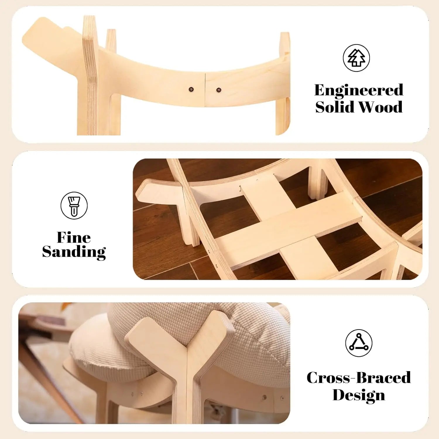 Wooden Pet Sofa for Indoor Cats and Puppies