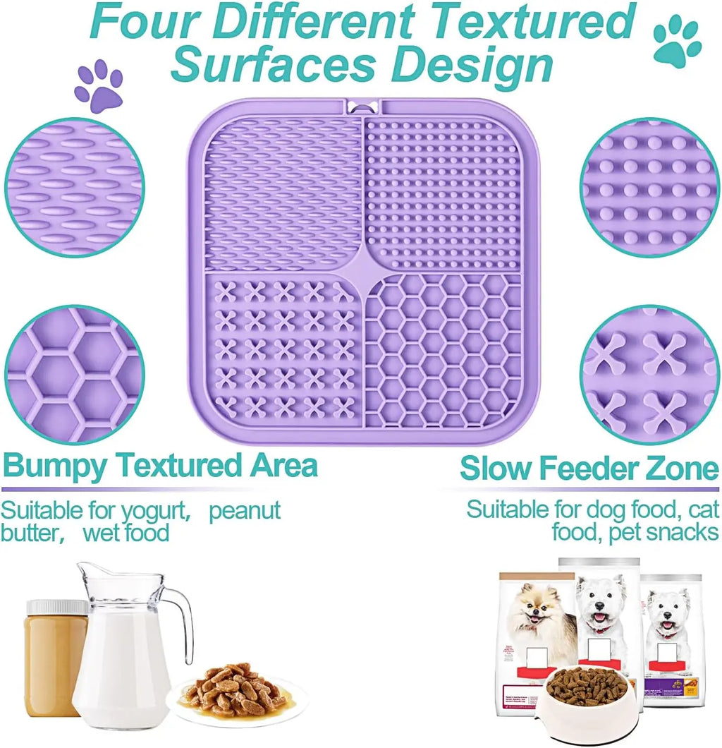 2-Pack Suction Cup Lick Mat for Dogs & Cats
