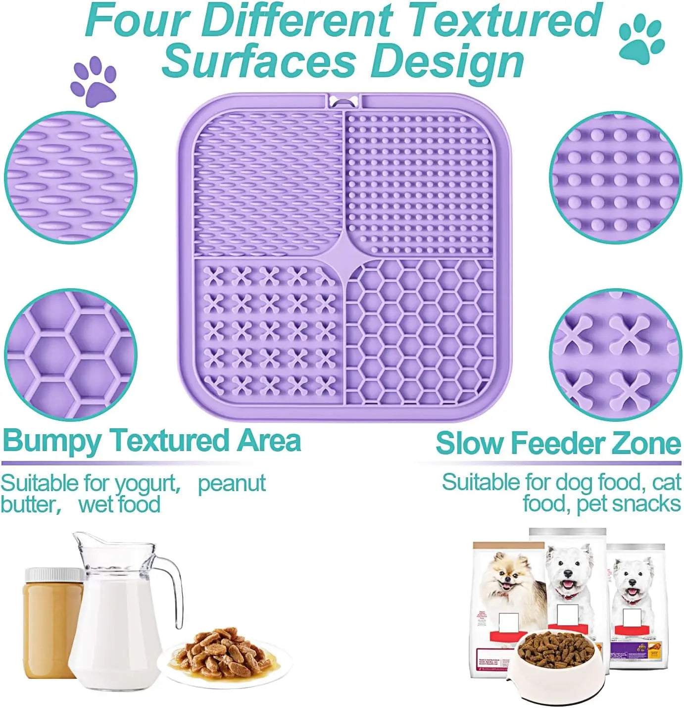 2-Pack Suction Cup Lick Mat for Dogs & Cats