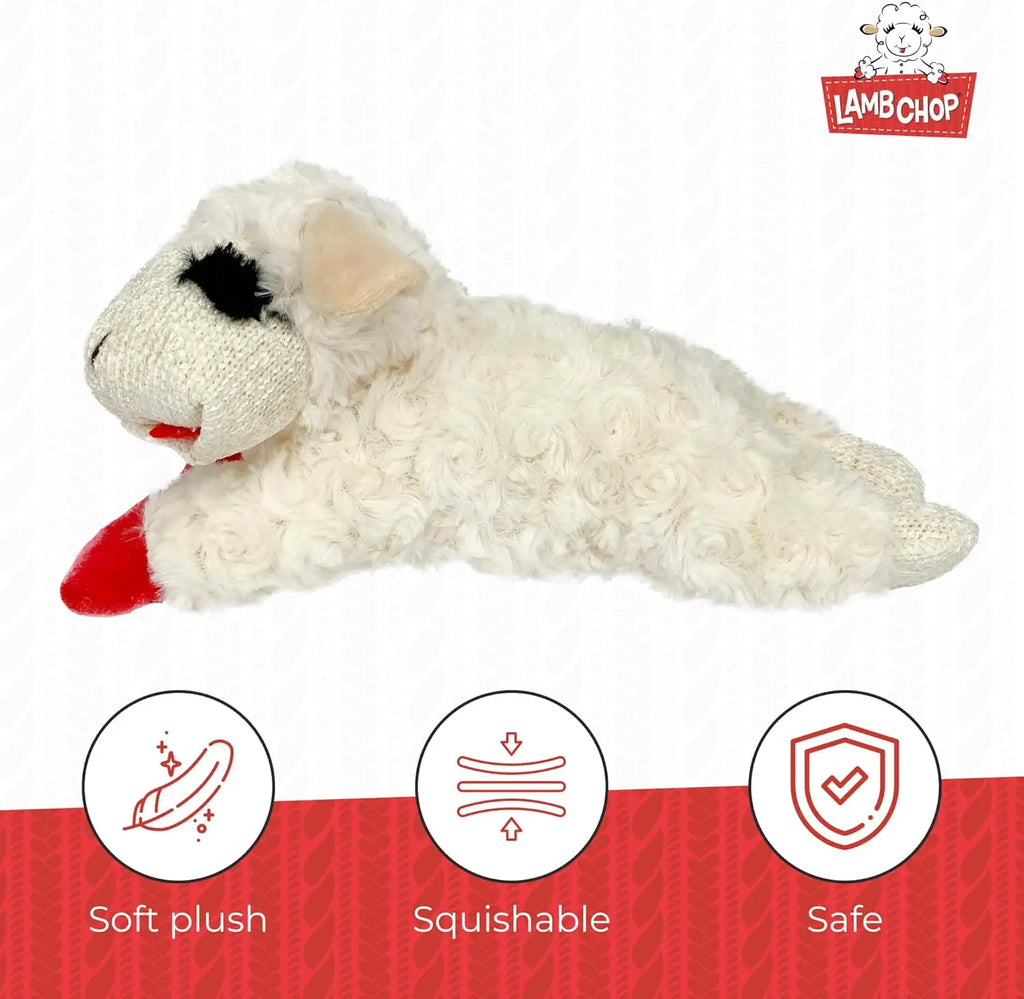 Lamb Chop Plush Dog Toy with Squeakers