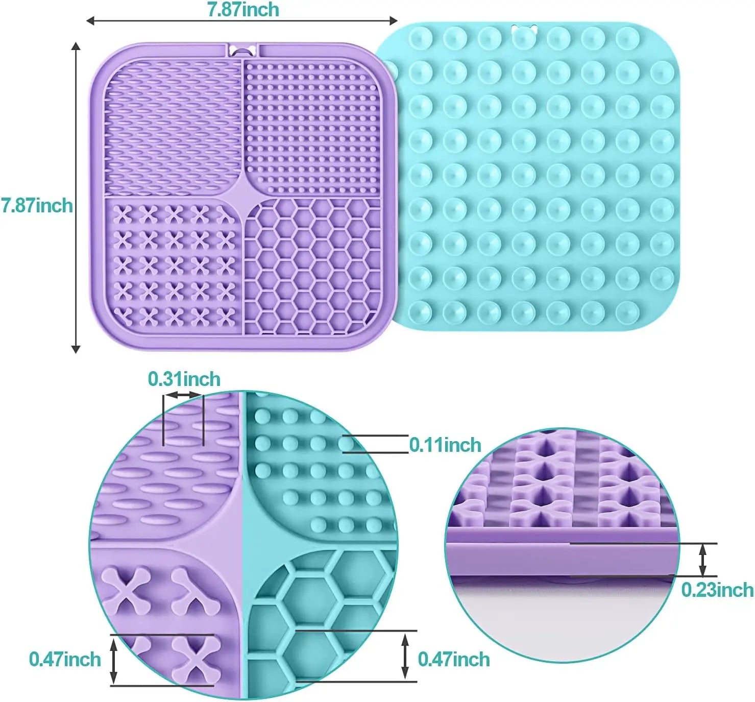 2-Pack Suction Cup Lick Mat for Dogs & Cats