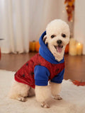 Spiderweb Print Hooded Dog Sweater for Halloween