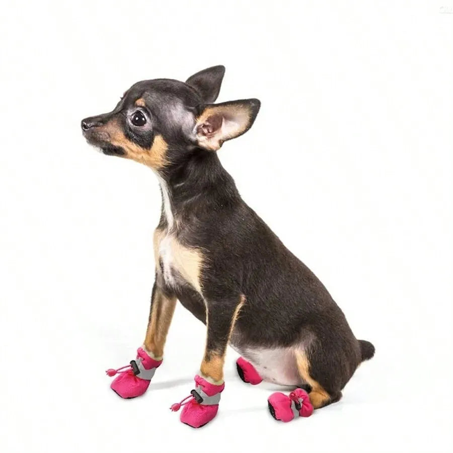 Dog Boots for Small Dogs & Puppies - Blue, Pink, Black, Red