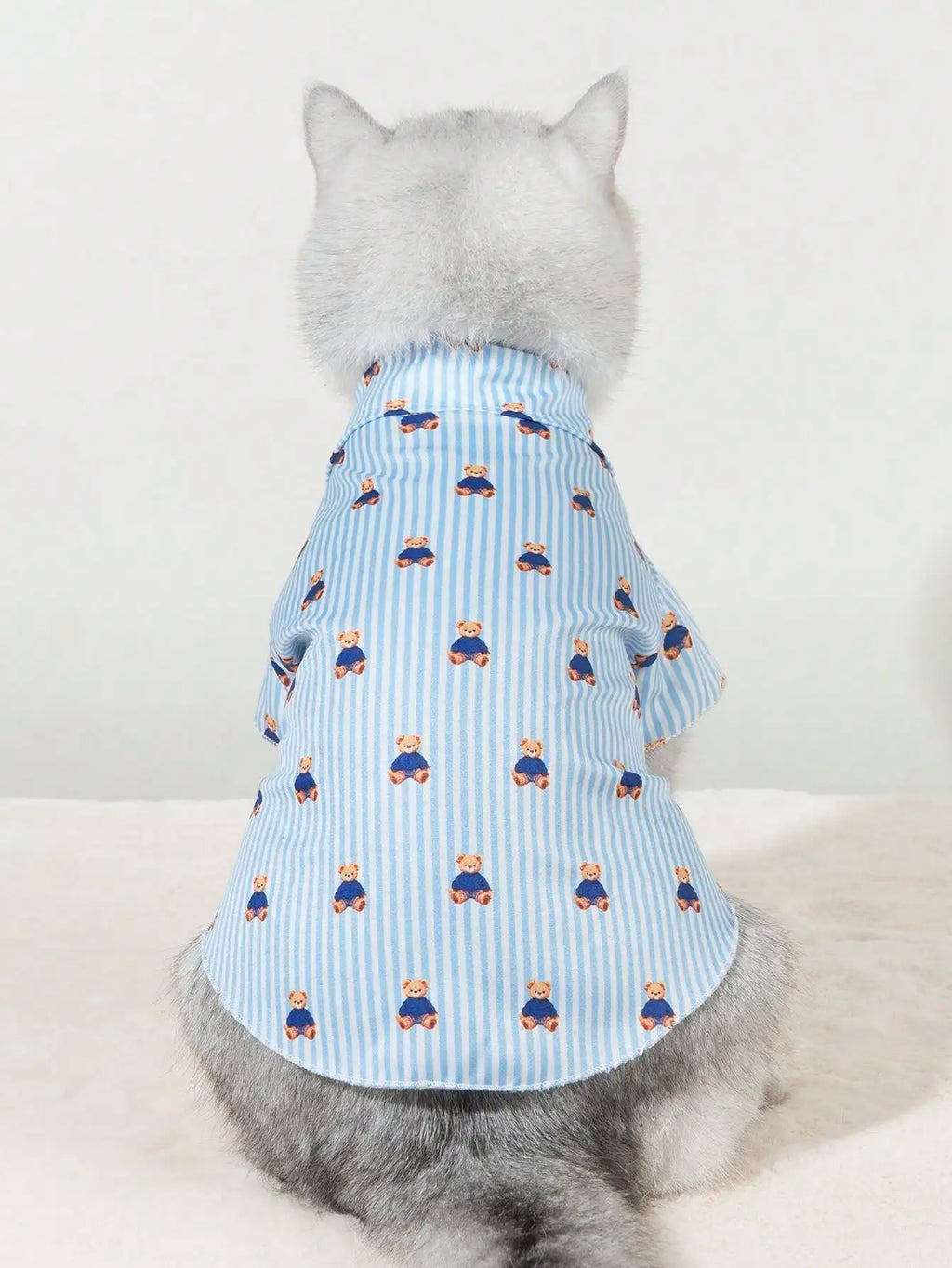 Blue Striped Pet Shirt for Dogs and Cats