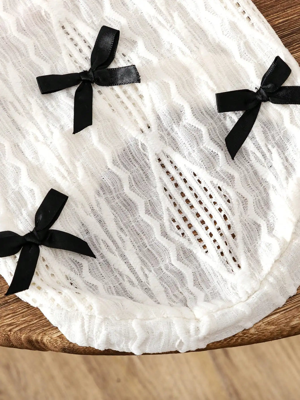 White Lace Pet Dress with Black Bowknots for Cats and Small Dogs