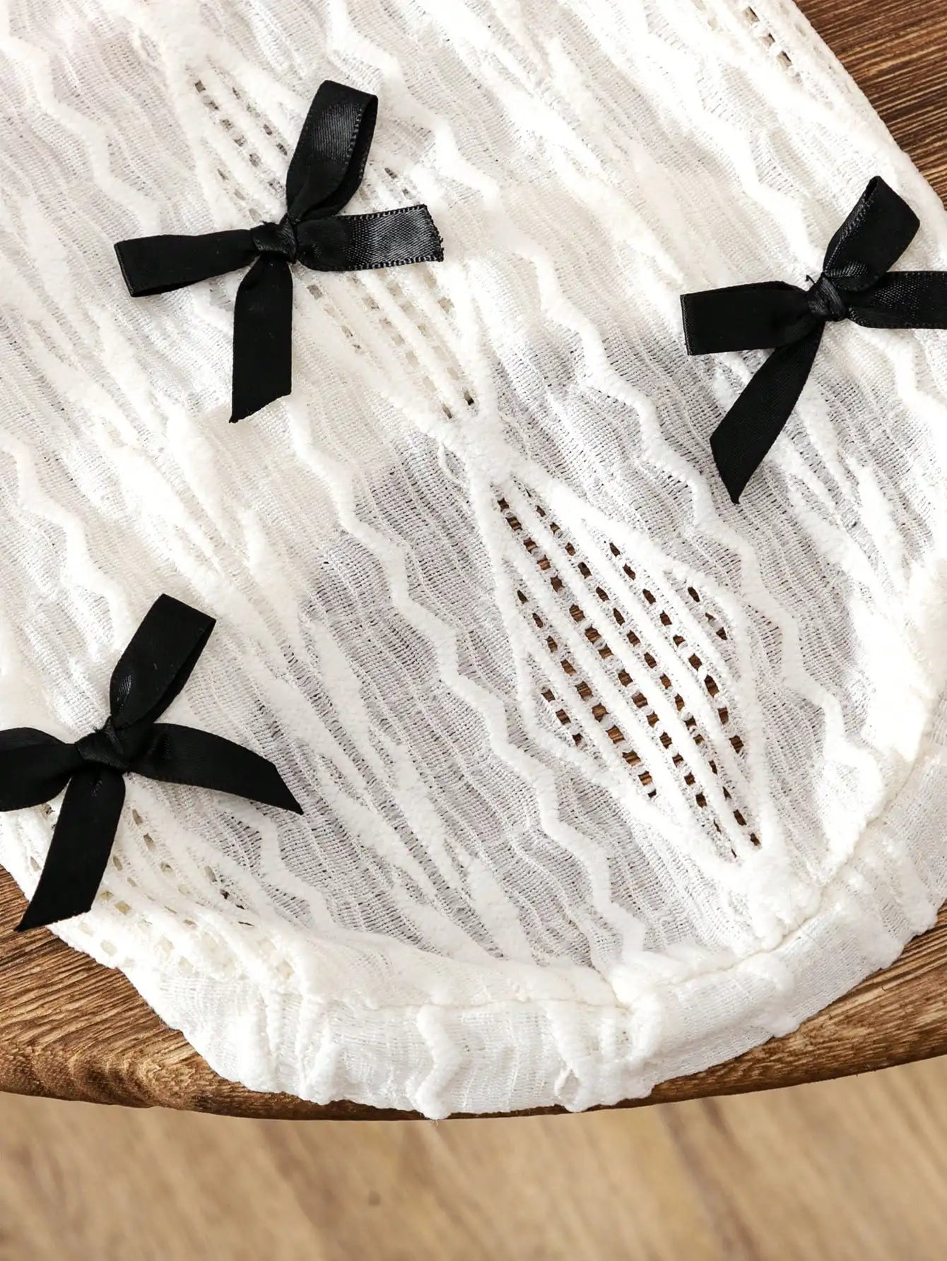 White Lace Pet Dress with Black Bowknots for Cats and Small Dogs