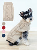 Cable Knit Turtleneck Dog Sweater Winter Apparel