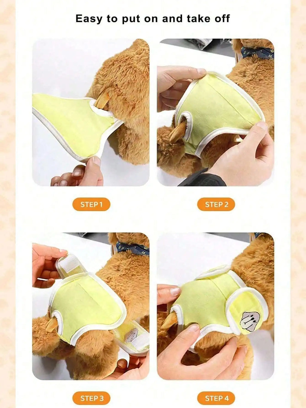 Reusable Soft Breathable Dog Diaper Panties for Small Medium Dogs
