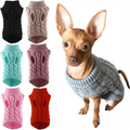 Cable Knit Turtleneck Pet Sweater for Small Dogs