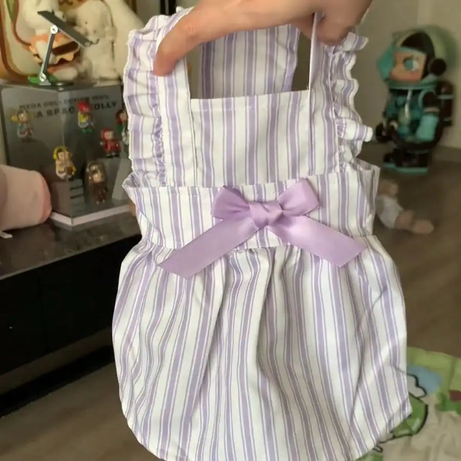 Striped Ruffled Dress  for Cats and Dogs