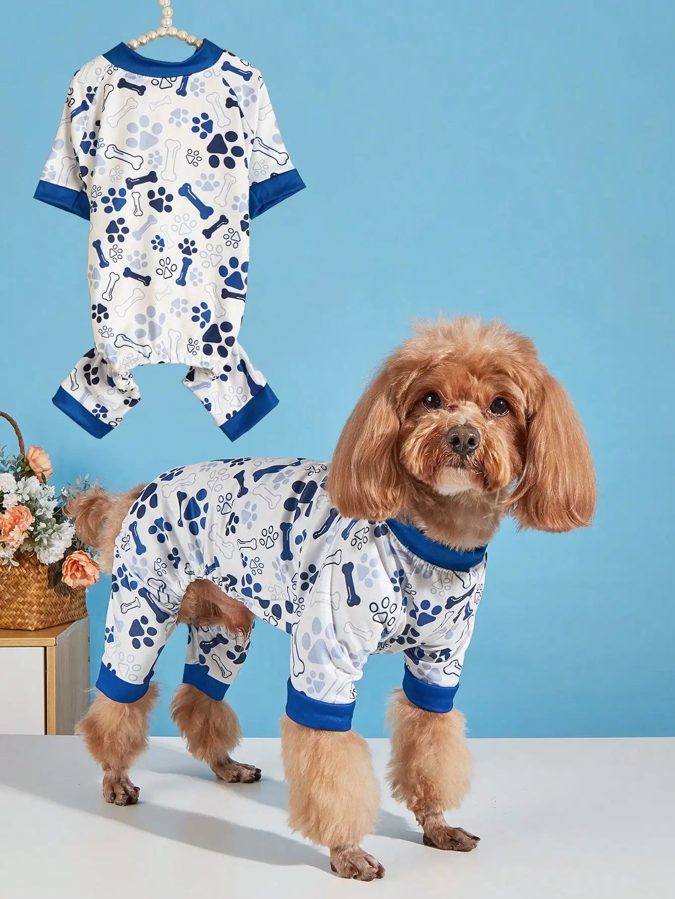 Soft Stretchy 4-Legged Sleepwear for Small to Medium Dogs