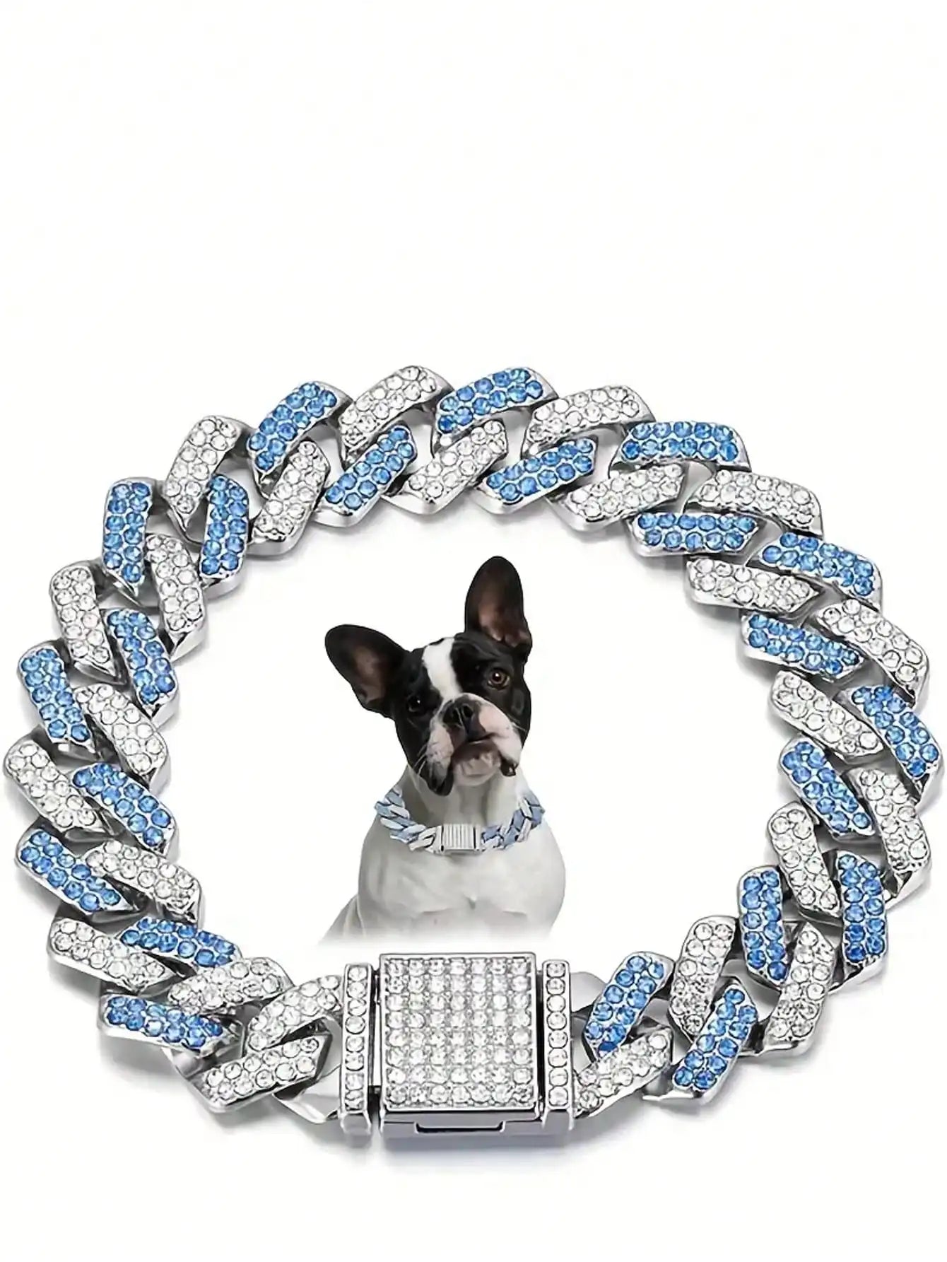 Rose Gold Cuban Chain Pet Collar for Dogs and Cats