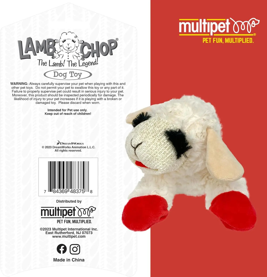 Lamb Chop Plush Dog Toy with Squeakers