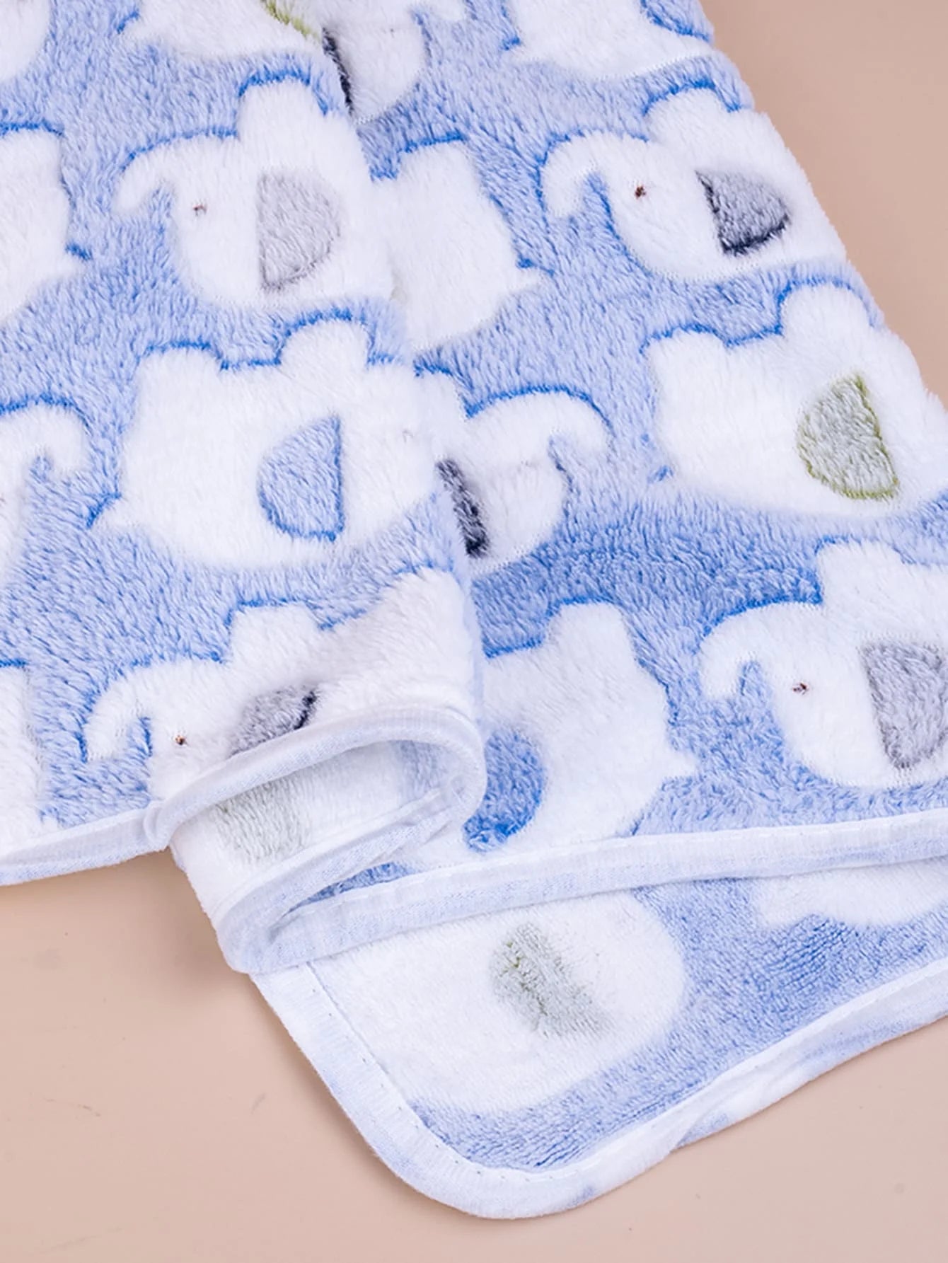 Soft Coral Fleece Blanket with  Animal Print