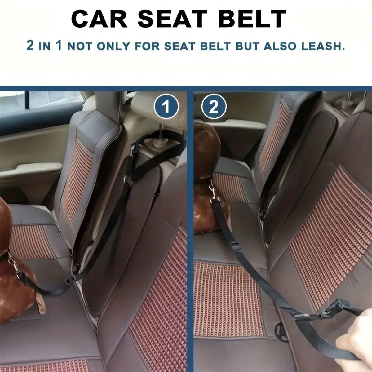 Blue Adjustable Pet Car Safety Harness