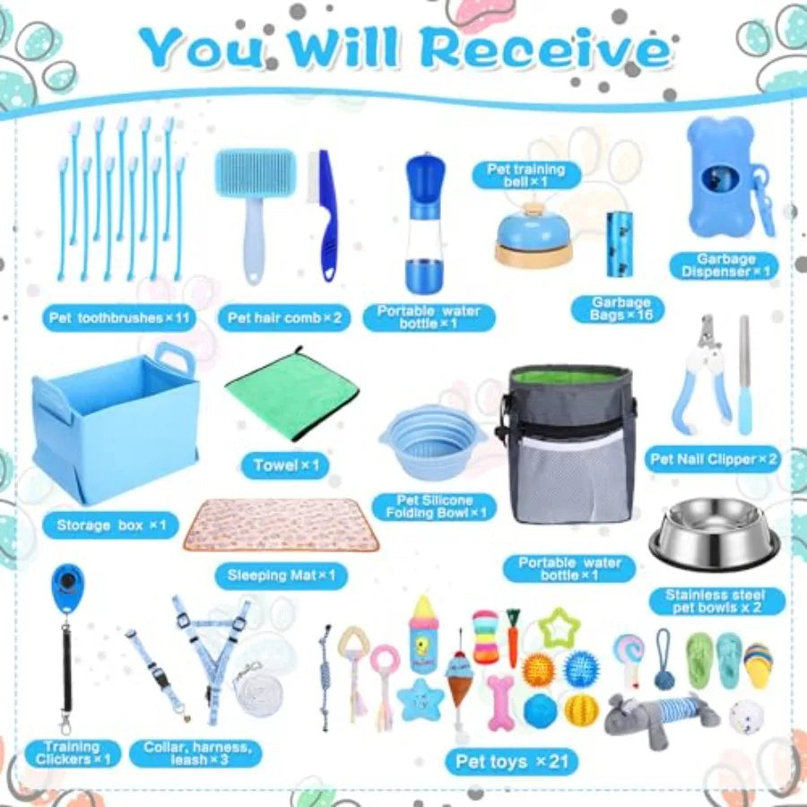 65 Pcs Puppy Supplies Starter Kit Small Dog