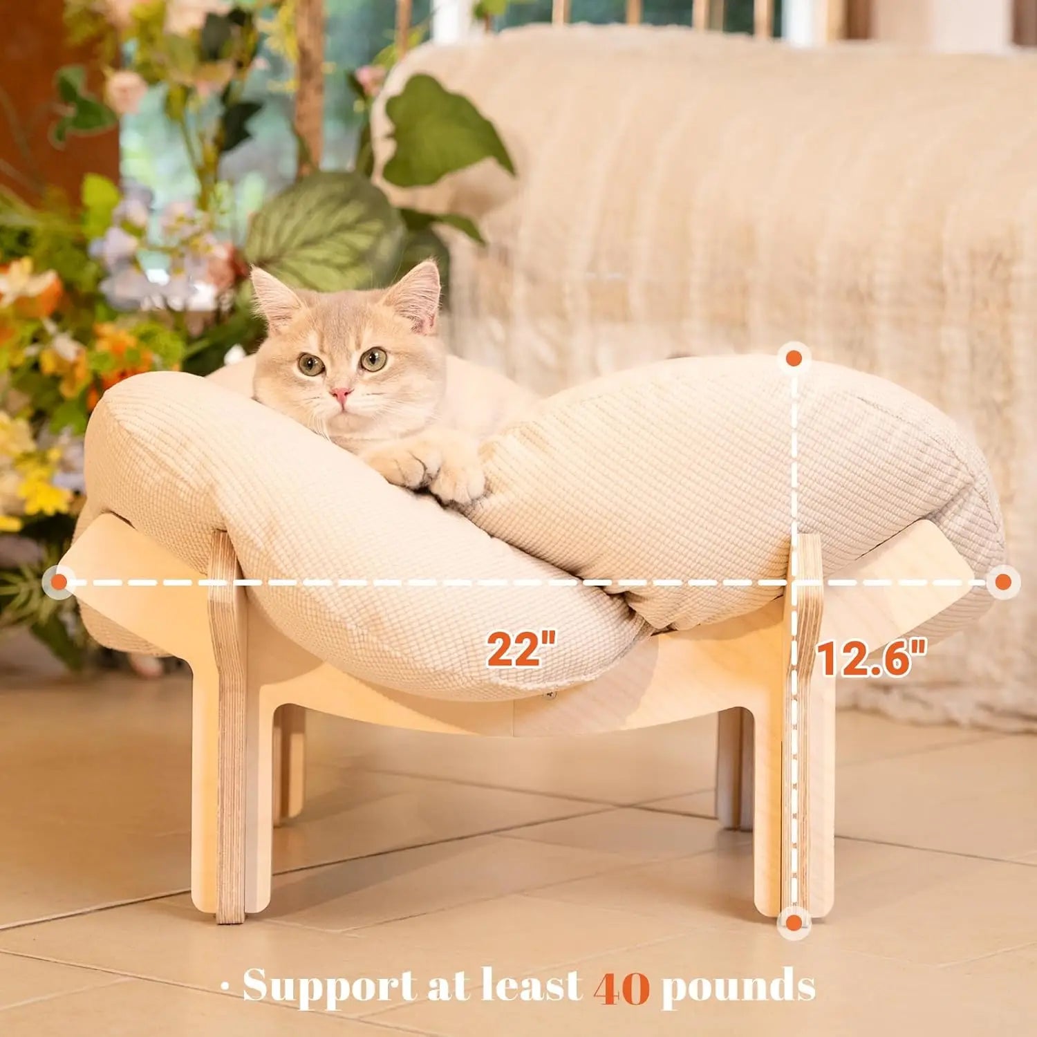 Wooden Pet Sofa for Indoor Cats and Puppies