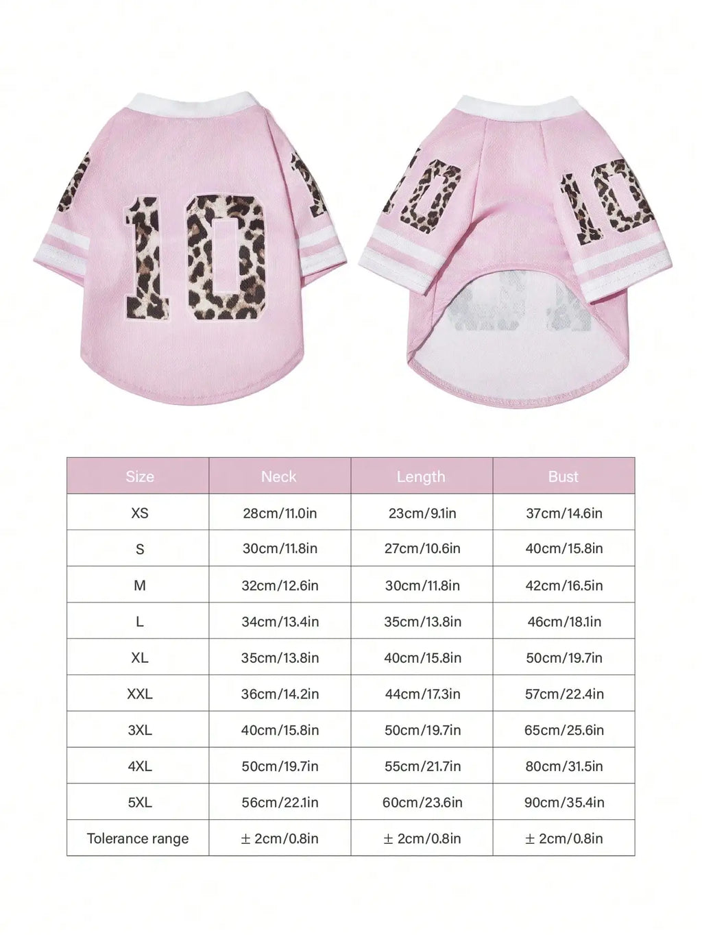 Pink Leopard Print Pet Jersey Shirt  Design for Dogs and Cats