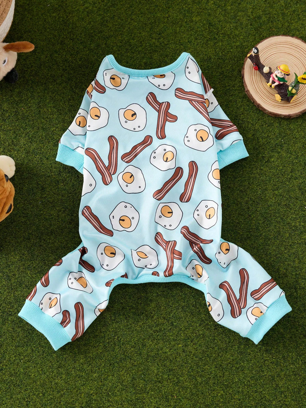 Green Duck Print Pet Jumpsuit for Small to Medium Dogs