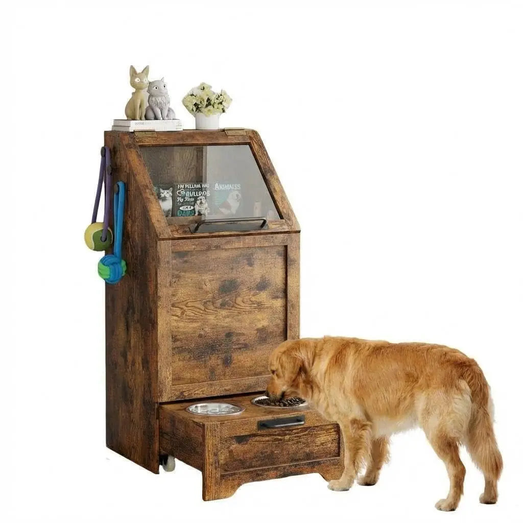 Dog Food Storage Cabinet with Hanger for Feeding