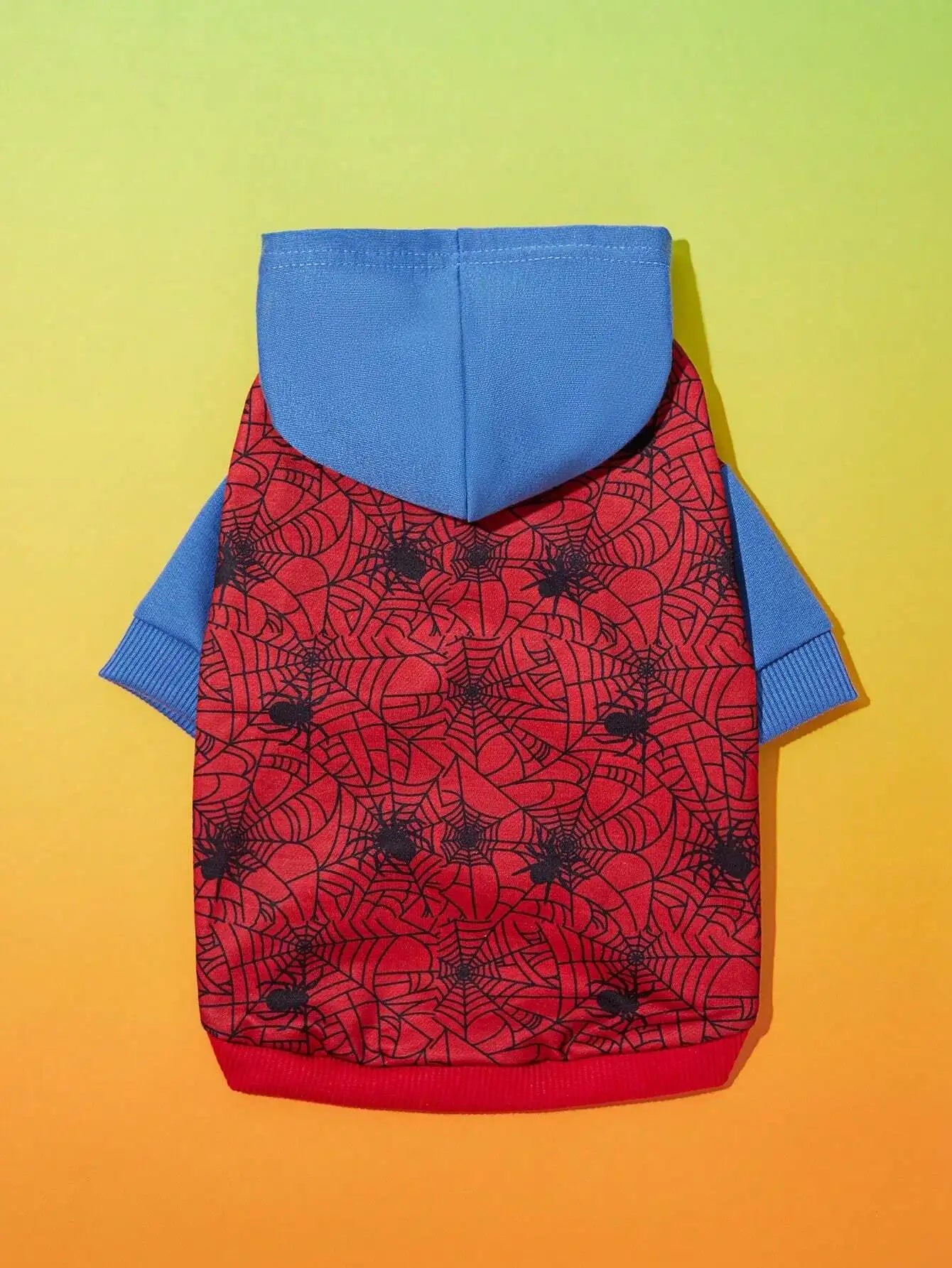 Spiderweb Print Hooded Dog Sweater for Halloween