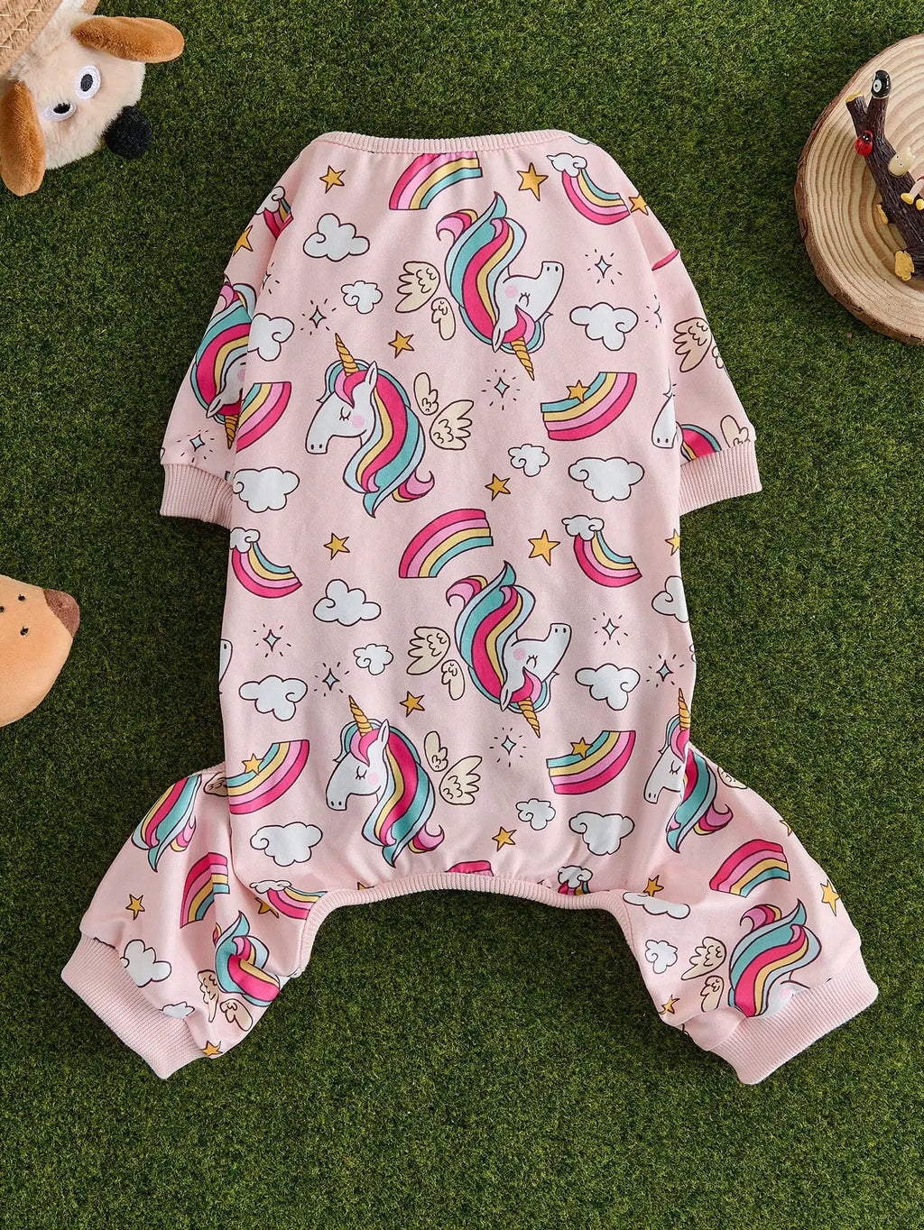 Green Duck Print Pet Jumpsuit for Small to Medium Dogs