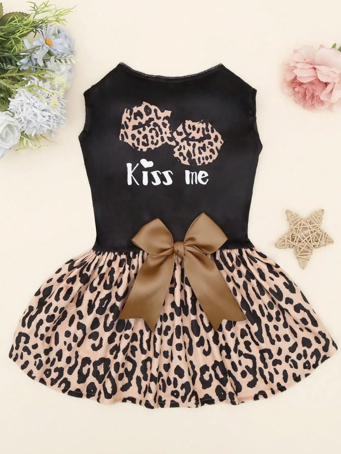 Orange Halloween Pet Dress with Ghost Print and Bow, for Small to Medium Dogs