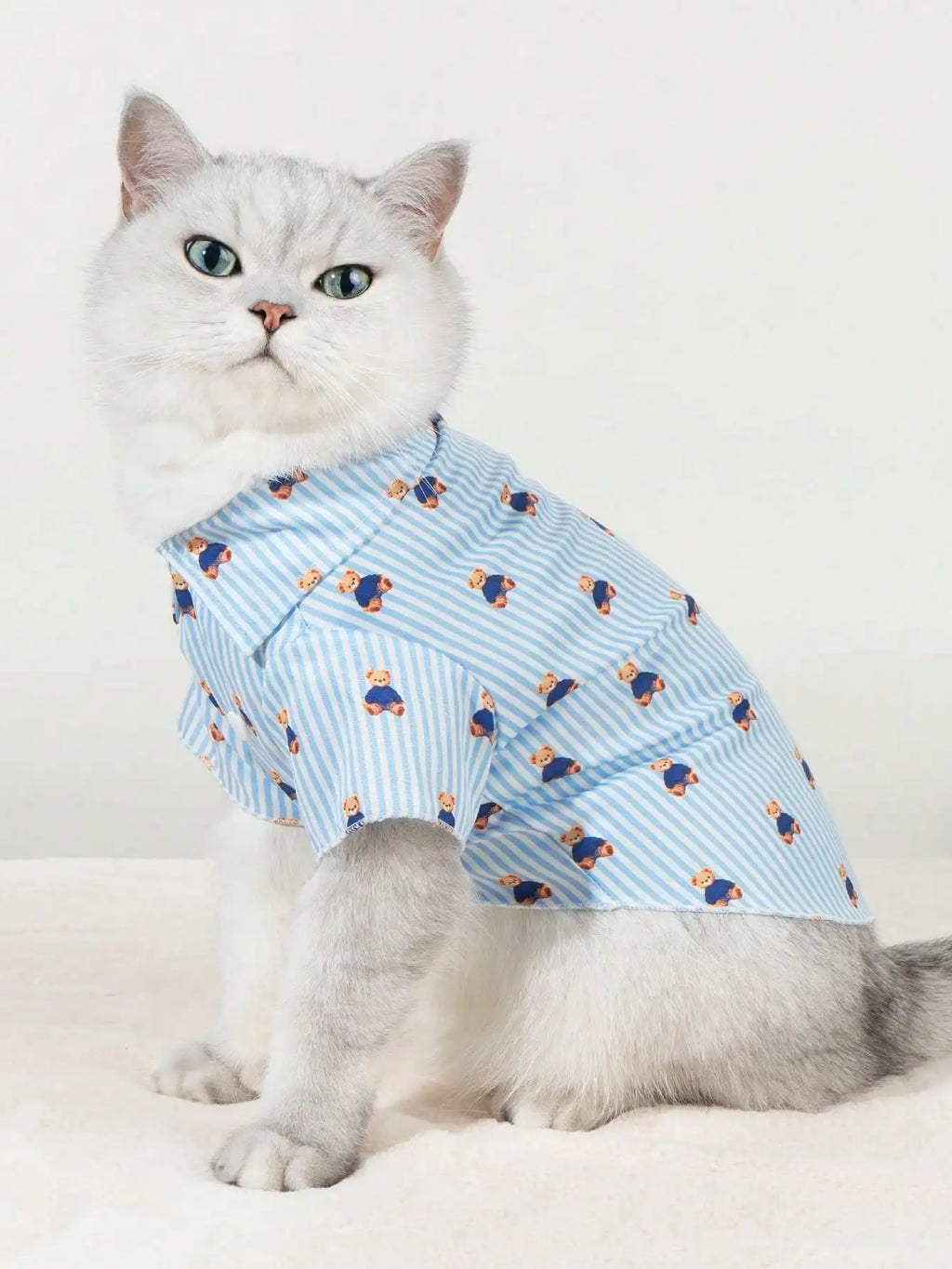 Blue Striped Pet Shirt for Dogs and Cats