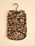 1pc Cream & Black Patchwork Plush Pet Vest for Dogs Cats,